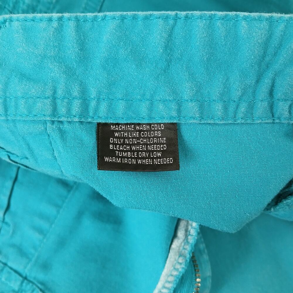 Style & Co Turquoise Blue Cargo Capri Pants 18W cotton blend drawstring cuffs - Picture 6 of 10